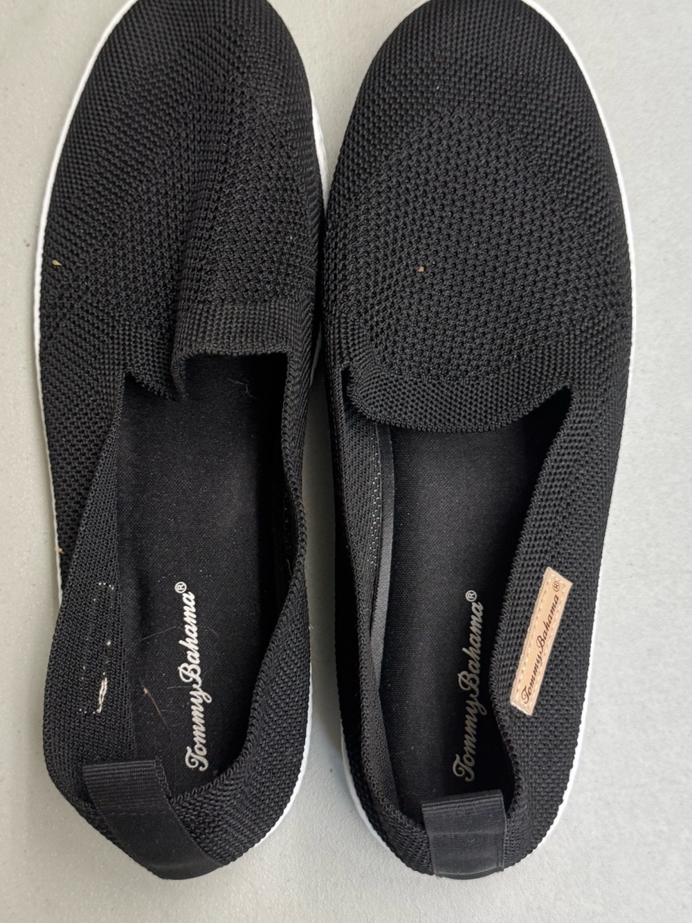 Tommy Bahama Black Knit Slip-On Flats Woman’s Shoes size 9.5